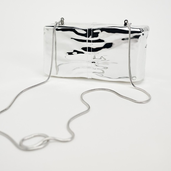 ZARA METALLIC BOX CLUTCH - Picture 6 of 6